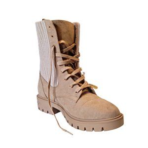 Midcalf Suede Tan Military Boot Nude